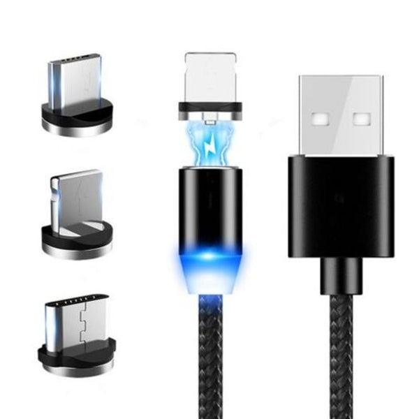 Magnetic Charger 360 Degree Charging Cable Black Cables & Adapters