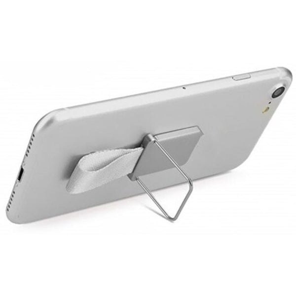 Magnetic Finger Holder For Smartphone Mobile Strap And Stand Silver