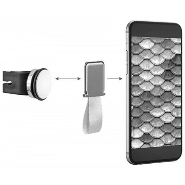 Magnetic Finger Holder For Smartphone Mobile Strap And Stand Silver