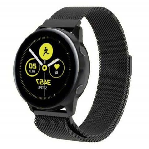 Magnetic Milanese Loop Strap Quick Release Band For Samsung Galaxy Watch Active Black