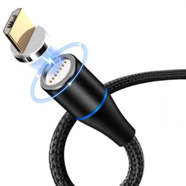 Magnetic Plated Micro Usb Data Cable Fast Charge Line 1M Black