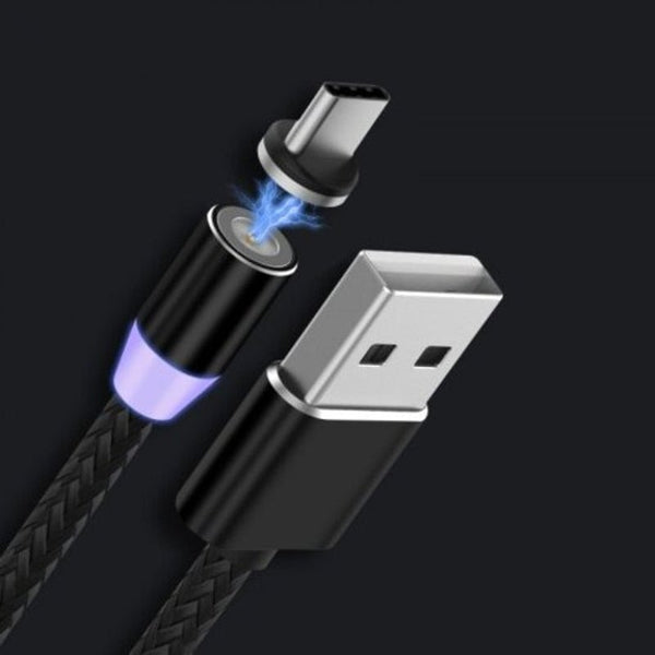 Magnetic Suction Data Cable Type Phone Quick Charge Jet Black Cables & Adapters