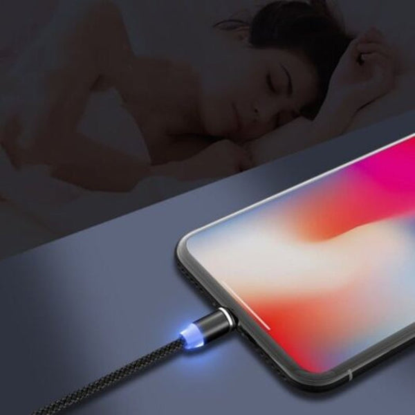 Magnetic Suction Data Cable Type Phone Quick Charge Jet Black Cables & Adapters
