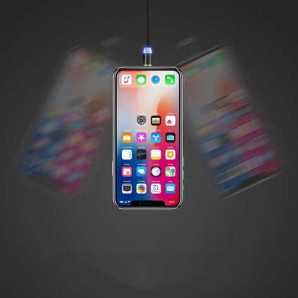 Magnetic Suction Data Cable Type Phone Quick Charge Jet Black Cables & Adapters