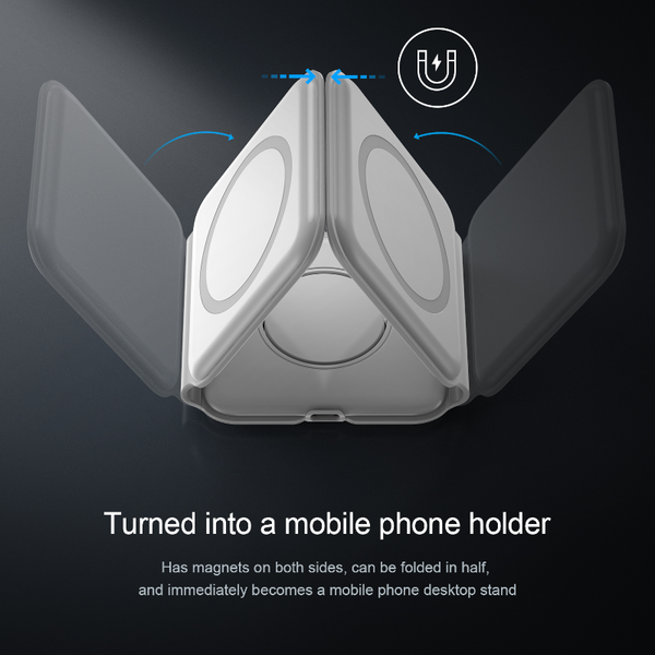 Magnetic 3 In 1 Fast Wireless Charger 15W Foldable Charging Station For Iphone 13 12 Pro Max Mini Iwatch 7 6 Se Airpods Chargers & Cradles