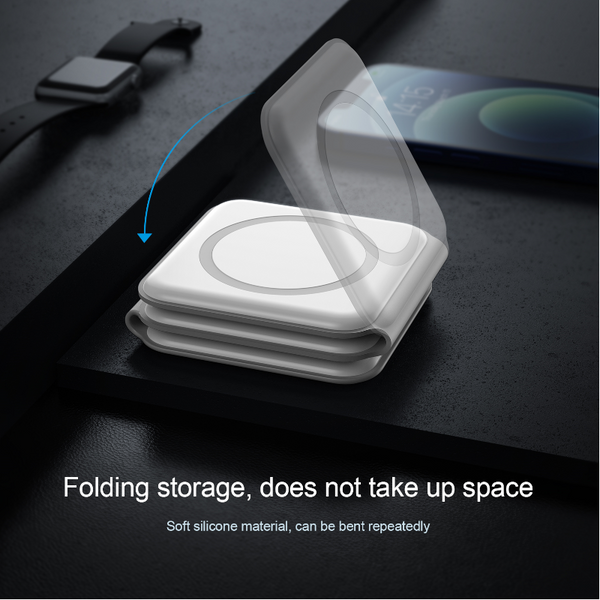 Magnetic 3 In 1 Fast Wireless Charger 15W Foldable Charging Station For Iphone 13 12 Pro Max Mini Iwatch 7 6 Se Airpods