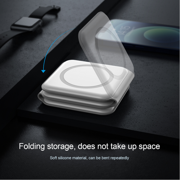 Magnetic 3 In 1 Fast Wireless Charger 15W Foldable Charging Station For Iphone 13 12 Pro Max Mini Iwatch 7 6 Se Airpods Chargers & Cradles