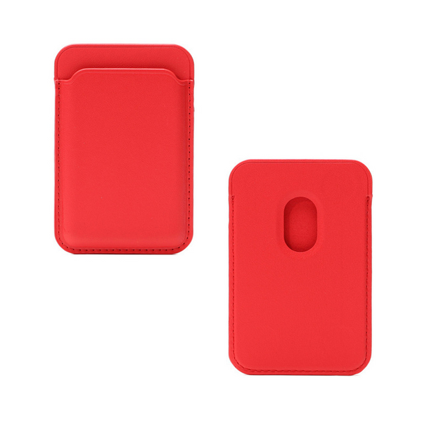 Magnetic Leather Card Holder Compact Slim Design Secure Solid Colour Wallets