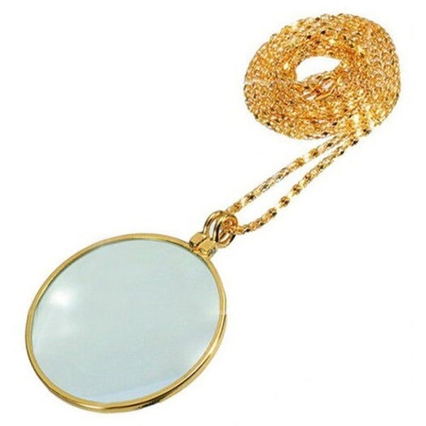 Magnifying Glass Necklace For Old Men Gold