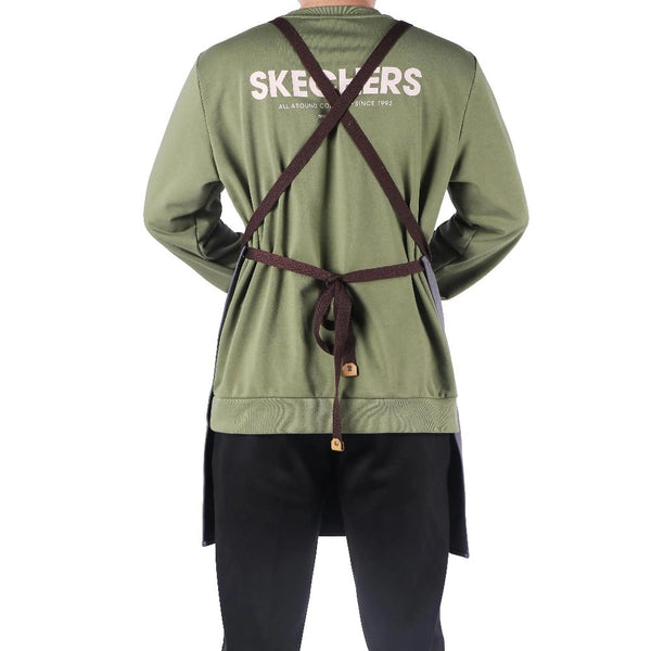 Brown Sturdy Canvas Kitchen Apron With Large Pockets Design For Chefs Aprons