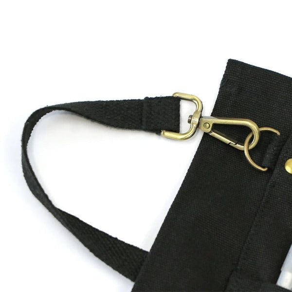 Black Half Length Long Waist Apron With Pockets For Kitchen Dining Bar Use Aprons