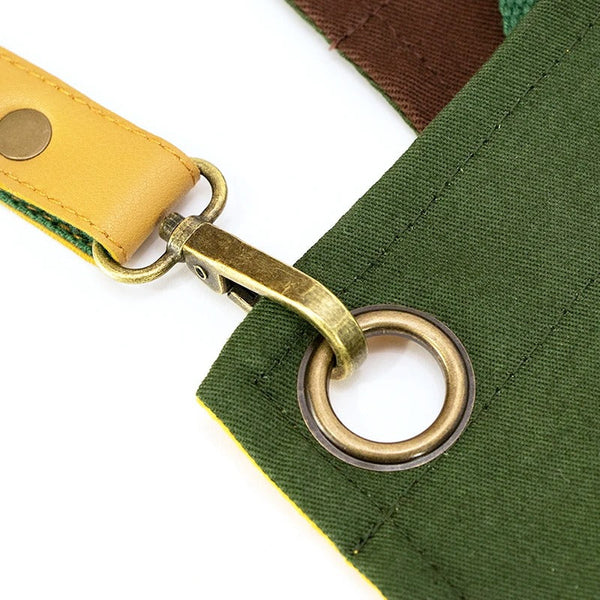 Kitchen Apron Green Brown Solid Cooking For Men Women Chef Waiter Cafe Aprons