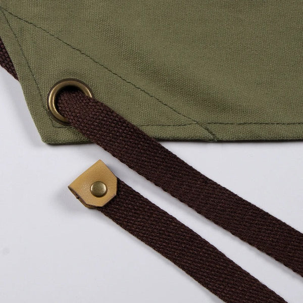 Kitchen Apron Green Light Soft Canvas With Double Side Pockets For Chefs Aprons