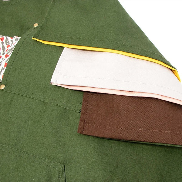 Kitchen Apron Green Brown Solid Cooking For Men Women Chef Waiter Cafe Aprons