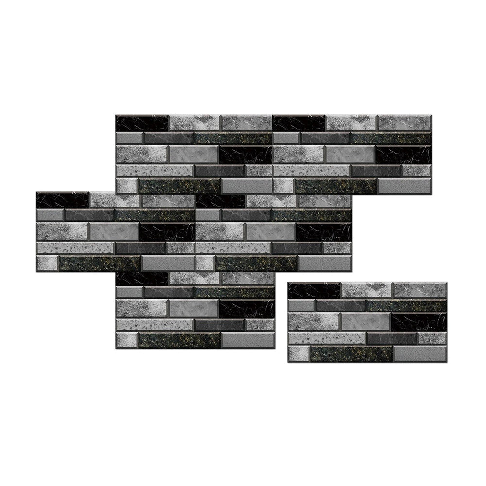 Wallpaper Black Gray 6 Pieces Waterproof Self Adhesive Removable Sticker Wall Stickers