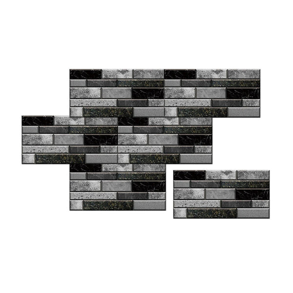 Wallpaper Black Gray 6 Pieces Waterproof Self Adhesive Removable Sticker Wall Stickers