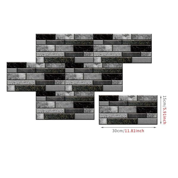 Wallpaper Black Gray 24 Pieces Waterproof Self Adhesive Removable Sticker Wall Stickers