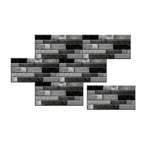 Wallpaper Black Gray 18 Pieces Waterproof Self Adhesive Removable Sticker Wall Stickers