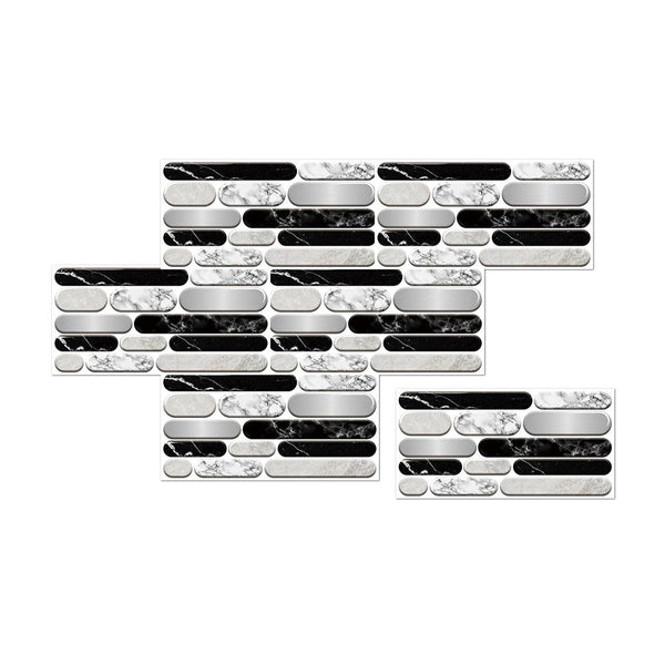 Wallpaper Black White Gray 18 Pieces Waterproof Self Adhesive Removable Sticker Wall Stickers