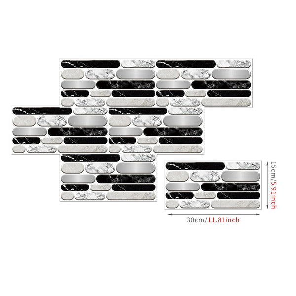 Wallpaper Black White Gray 18 Pieces Waterproof Self Adhesive Removable Sticker Wall Stickers