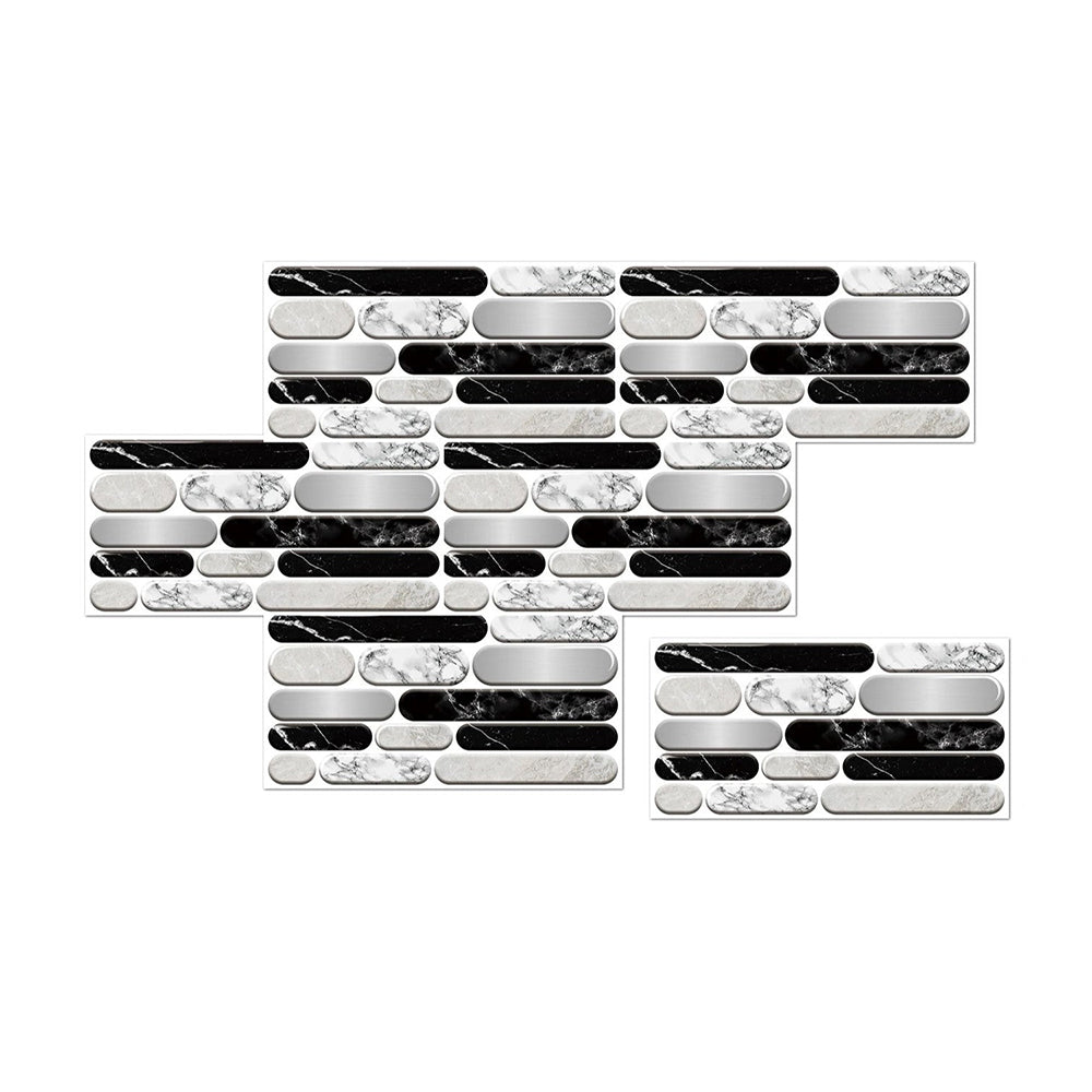 Wallpaper Black White Gray 6 Pieces Waterproof Self Adhesive Removable Sticker Wall Stickers