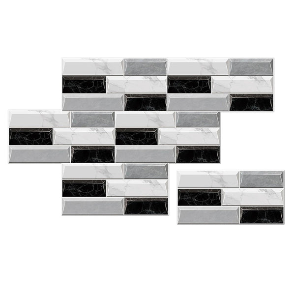 Wallpaper Black Light Gray 24 Pieces Waterproof Self Adhesive Removable Tile Sticker Wall Stickers