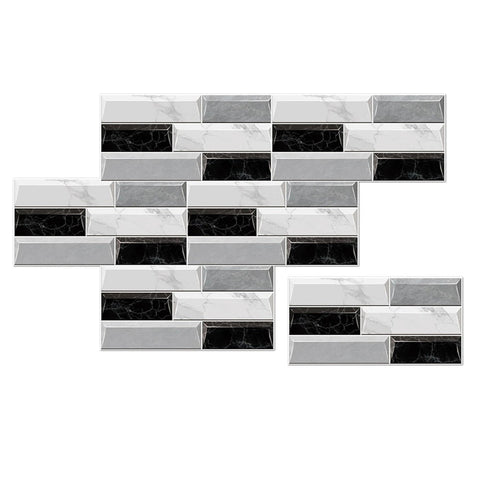 Wallpaper Black Light Gray 12 Pieces Waterproof Self Adhesive Removable Tile Sticker Wall Stickers