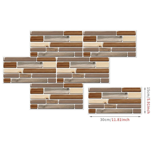 Beige Brown Waterproof Self Adhesive Removable Wallpaper Tile Sticker Wall Stickers