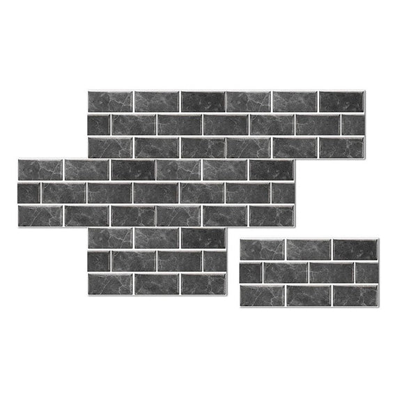 Wallpaper Black Gray 12 Pieces Waterproof Self Adhesive Removable Sticker Wall Stickers