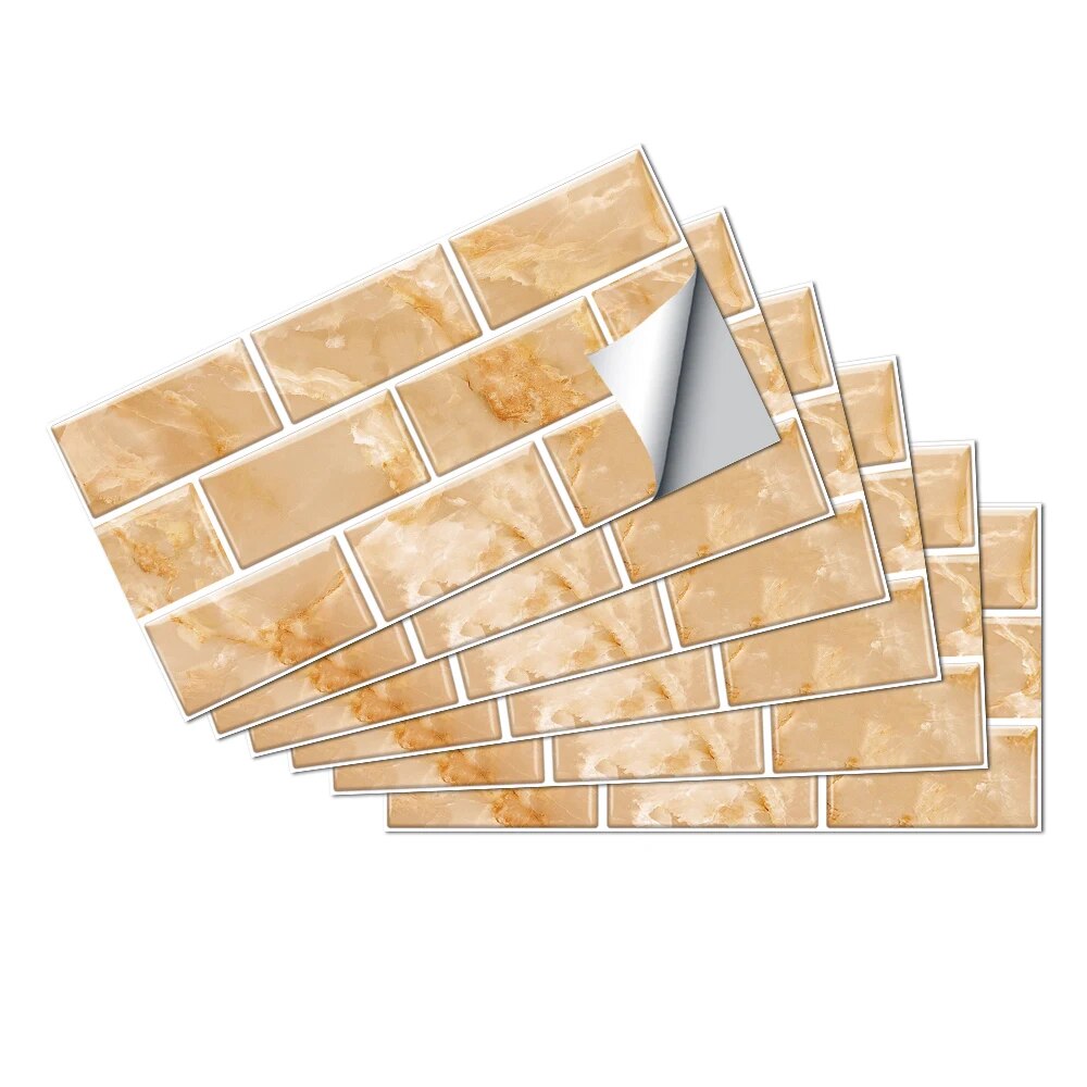 Wallpaper Cream Waterproof Self Adhesive Removable 3D Modern Marble Tile Sticker Wall Stickers