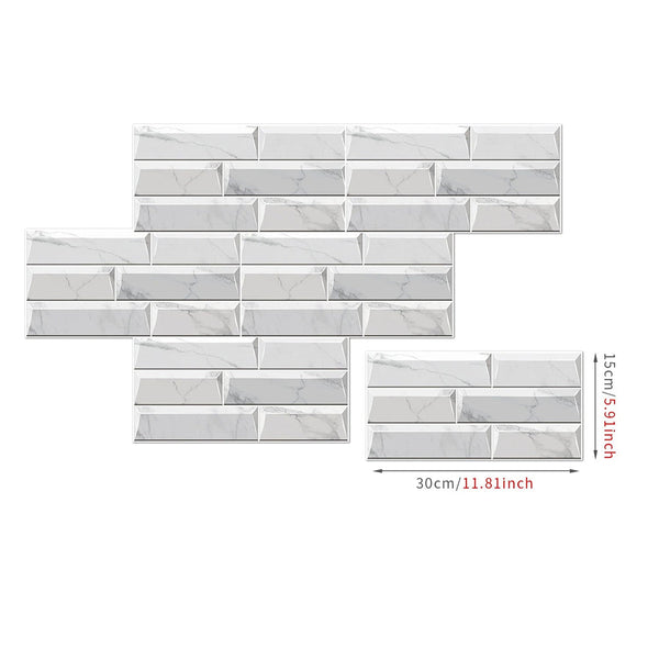 Light Gray Waterproof Self Adhesive Removable 3D Marble Tile Wall Sticker Set Wall Stickers