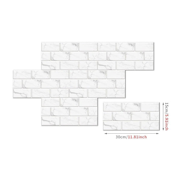 Wallpaper White 12 Pieces Waterproof Self Adhesive Removable Marble Tile Sticker Wall Stickers