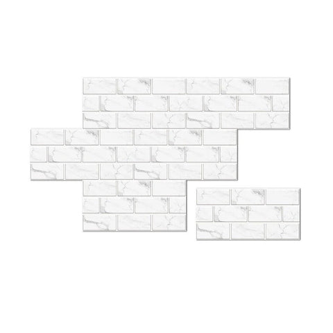 Wallpaper White 24 Pieces Waterproof Self Adhesive Removable Marble Tile Sticker Wall Stickers