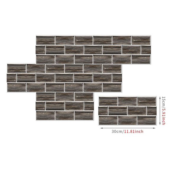 Brown Wallpaper 24 Pieces Waterproof Self Adhesive Removable Marble Tile Sticker Wall Stickers