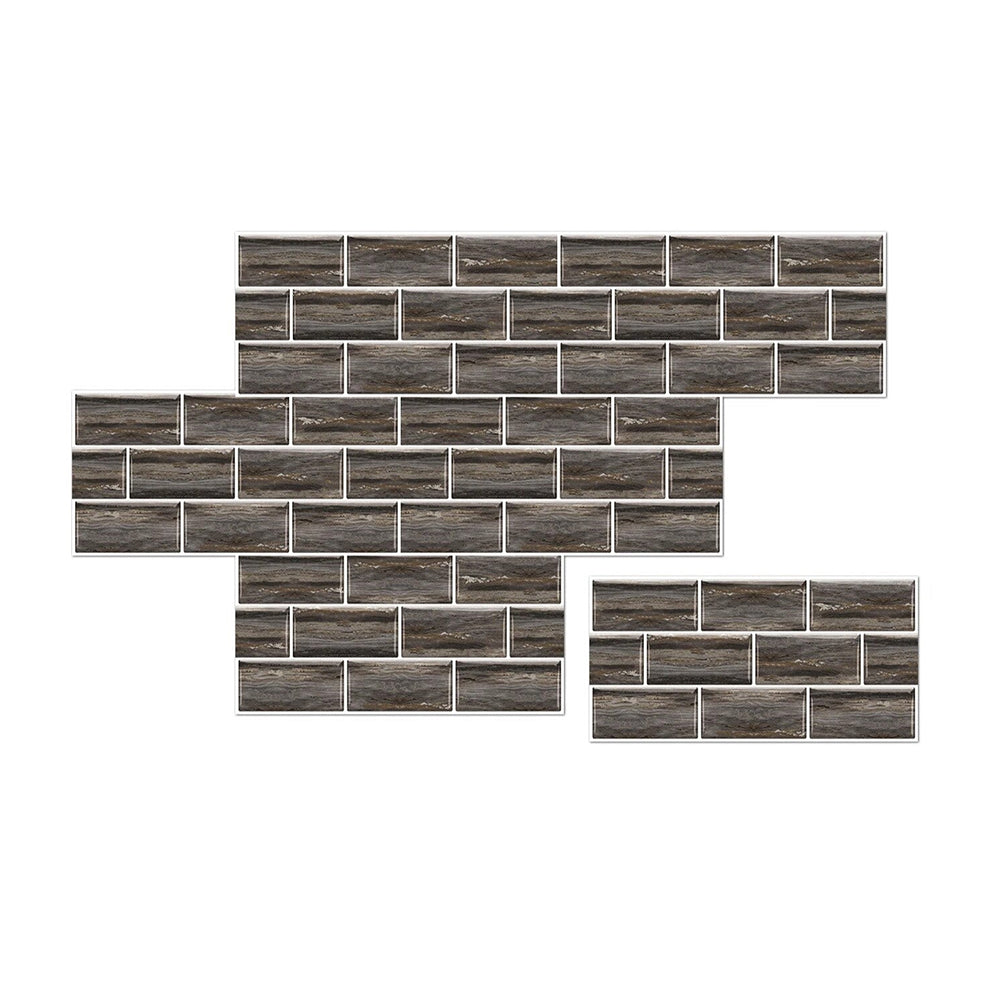 Brown Wallpaper Stickers Waterproof Self Adhesive Removable 3D Marble Tile Wall Stickers