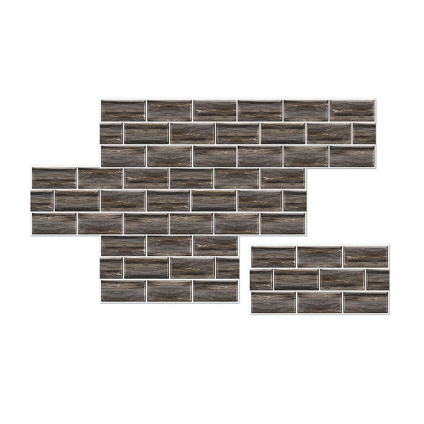 Brown Wallpaper Stickers Waterproof Self Adhesive Removable 3D Marble Tile Wall Stickers