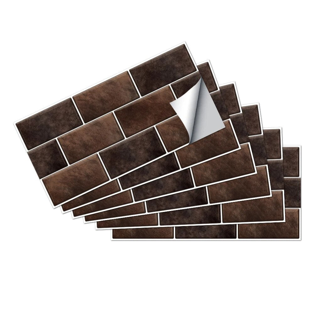 Wallpaper Choco Brown 18 Pieces Waterproof Self Adhesive Removable Stickers Wall Stickers