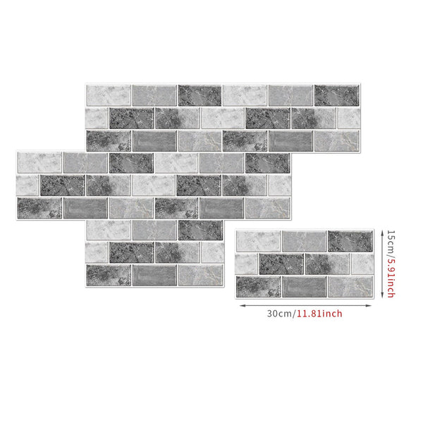 Dark Gray Waterproof Self Adhesive Removable 3D Marble Tile Wallpaper Stickers Wall Stickers