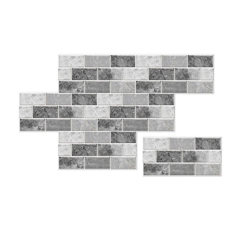 Dark Gray Waterproof Self Adhesive Removable 3D Marble Tile Wallpaper Stickers Wall Stickers