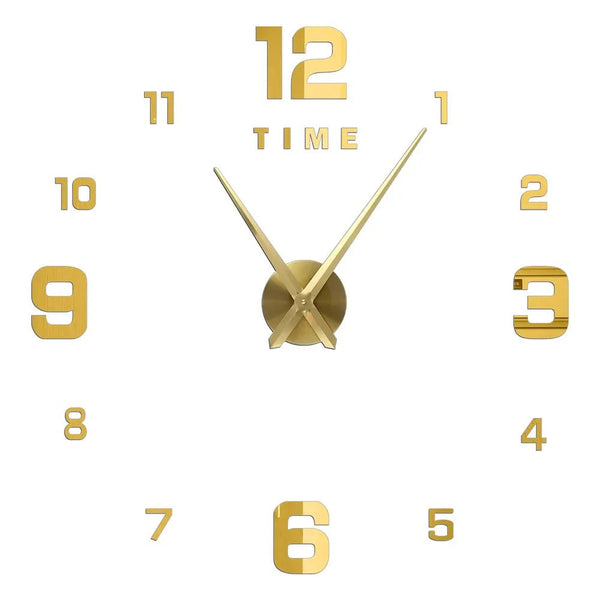 Wall Clock Gold Design 47 Inch 3D Diy Mirror Acrylic Sticker Fashion Quartz Watch Wall Clocks