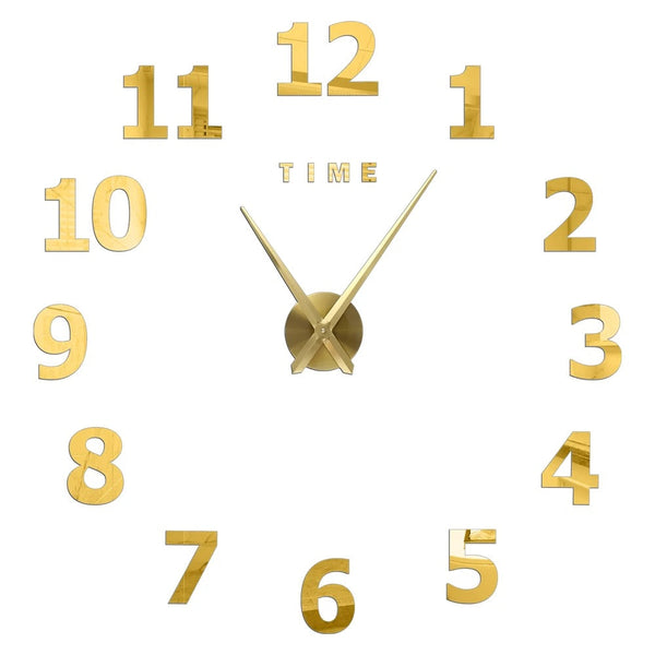 Wall Clock Gold Design Thirty Seven Inch 3D Diy Mirror Acrylic Sticker Fashion Quartz Clocks Watch Decoration Wall Clocks