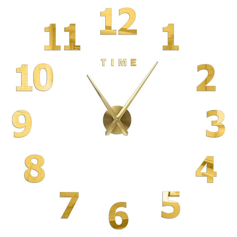 Wall Clock Gold Design Thirty Seven Inch 3D Diy Mirror Acrylic Sticker Fashion Quartz Clocks Watch Decoration Wall Clocks