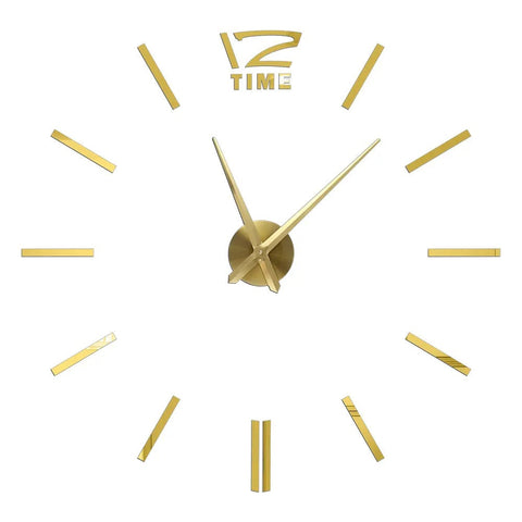 Wall Clock Gold Design 47 Inch 3D Diy Mirror Acrylic Sticker Quartz Watch Decor Wall Clocks