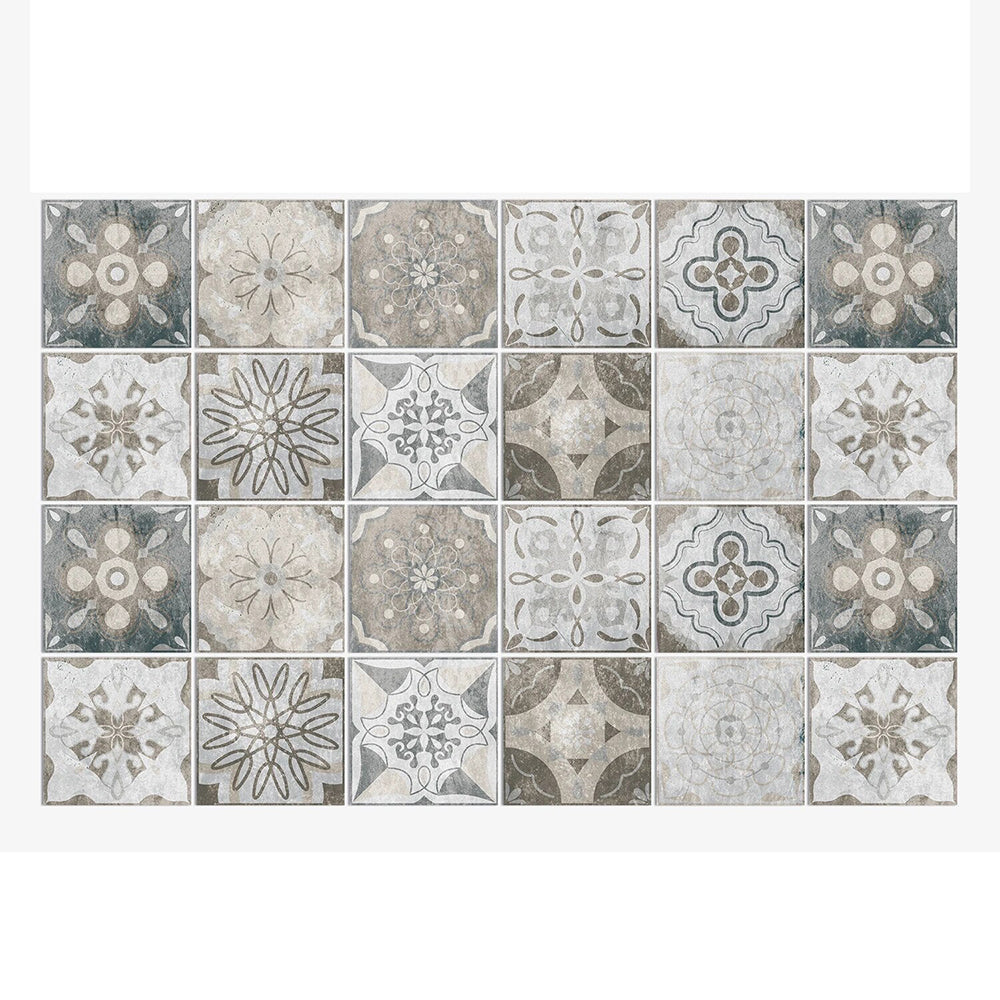 Wallpaper Classic Brown 10 Centimetre X 24 Pieces Pvc Tile Stickers Wall Stickers