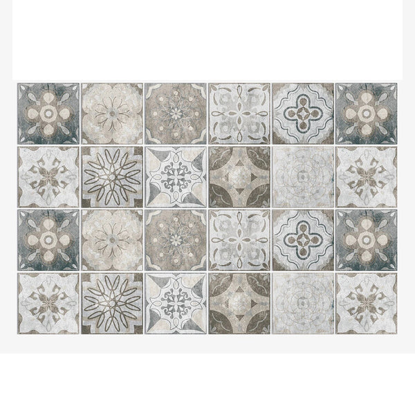 Wallpaper Classic Brown 10 Centimetre X 24 Pieces Pvc Tile Stickers Wall Stickers