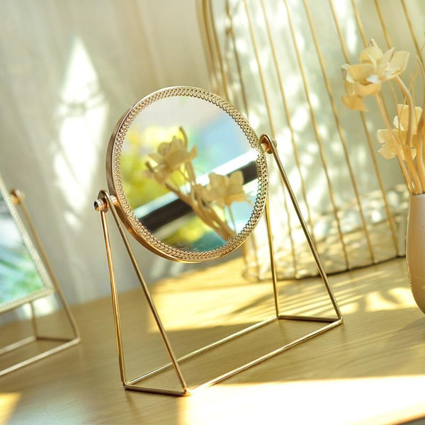 Golden Makeup Mirror Decor Desktop Table Makeup Mirrors