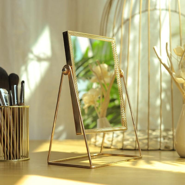 Golden Makeup Mirror Decor Desktop Table Makeup Mirrors