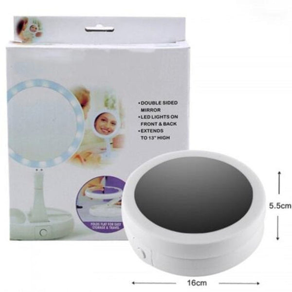 Makeup Mirror Led Lighted Foldable Up Pocket Magnifying Mirrors Table Lamp Makeup Mirrors