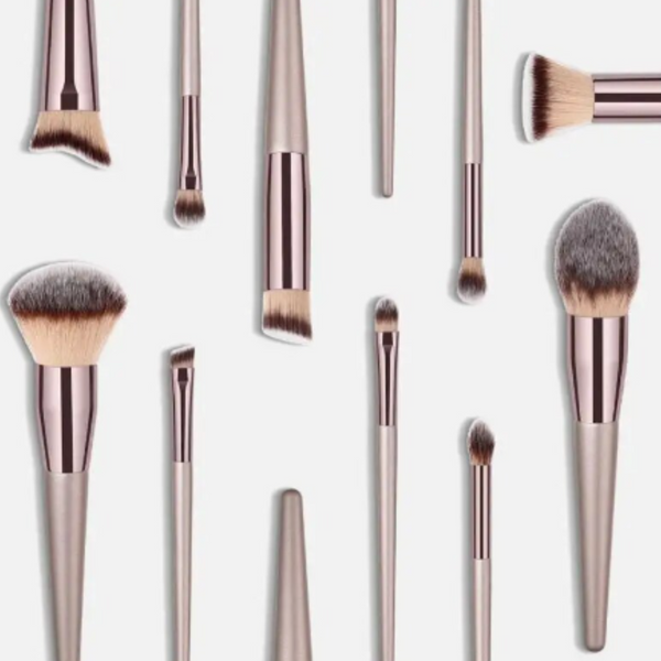 10Pcs Champagne Makeup Brushes Set Foundation Powder Blush Eyeshadow Concealer Lip Up Cosmetics Beauty Tools