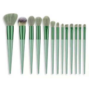 13Pcs Wooden Conical Makeup Brushes Set Long Bronzer Sculpting Highlight Eyeshadow Eyeliner Brow Lip Cosmetic Kit